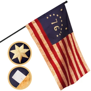 Bandera manchada de té G128 Bennington manga poste 2,5x4 pies bordada poliéster 420D - Imagen 1 de 8