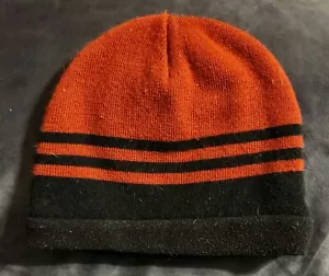 Beanie retrò 8 bit rosso/arancione a righe nero reversibile grigio scuro - Foto 1 di 3