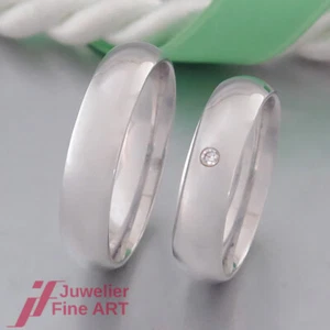 CHRISTIAN BAUER-Trauringe/Partnerringe/Eheringe-14K/585 Weißgold-1 Brillant-NEU - Bild 1 von 6