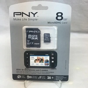 Karta i adapter micro SD PNY 8 GB - nowy - Zdjęcie 1 z 4