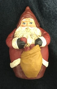 Jim Shore Early Vintage Roly Poly Santa with Bag of Apples 1990 - Picture 1 of 4