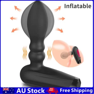 Automatic Inflatable Anal Vibrator Plug Prostate Massager Remote Control Sex Toy - Picture 1 of 12