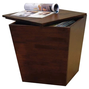 Stylish Walnut Finish Storage Cube - Perfect Accent Table for Any Room - Picture 1 of 3