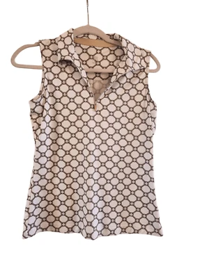 Tail sleeveless tank style golf tennis top 1/4 zip chain pattern size small - Image 1 of 4