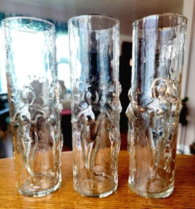 MCM Libbey La Femme Damas Desnuda Erótica Flor Brote Jarrones Gafas Desnudo. Juego de 4 - Imagen 1 de 16