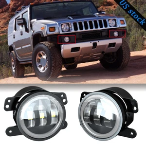 For 2003-2009 Hummer H2 Pair Bumper LED Fog Lights Passing Lamp DRL Angel Eyes - Picture 1 of 13