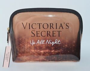 VICTORIA'S SECRET UP ALL NIGHT GOLD MAKEUP COSMETIC CASE BEAUTY BAG ORGANIZER