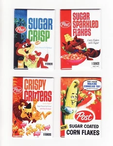 VINTAGE CEREAL BOX FRIDGE MAGNETS w/ SUGAR CRISP, CORN FLAKES, CRITTERS & MORE! - Imagen 1 de 9