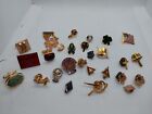 Vintage Lot Of 27 Tie Tacks Cuff Links Lapel Pins Swank Avon And More