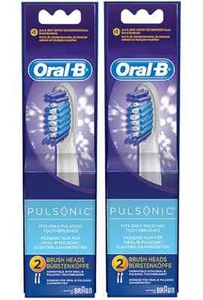4 ORAL-B PULSONIC Replacement Toothbrush Brush Heads NO Precision Tip Braun NEW - Picture 1 of 1