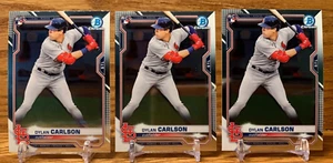 DYLAN CARLSON 3 Rookie Card LOT  | 2021 Bowman Chrome St. Louis CARDINALS #45 - Picture 1 of 2