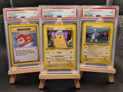 🔥 LOW POP 🇫🇷 French 1st Edition Base SERIALIZED PSA 9 set of 3 Pokemon TCG - Image 1 of 4