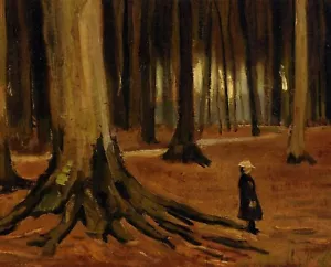 Impresión o lienzo - Niña en el bosque de Vincent van Gogh (1882) - Imagen 1 de 1