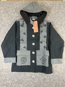 Venus Imports Button Front Fleece Lined Jacket 1134 Gray w/ Tribal Aztec Size S - Picture 1 of 5