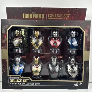 Hot Toys Iron Man 3 Deluxe Collectible Bust Set HTB 14-20 (8 Pcs) 1/6 Figure New - Picture 1 of 23