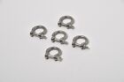 Bow Shackle M5 3/16" 5mm Nickel Plated Steel Screw Pin Anchor Rigging Pack of 5