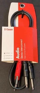 New Hosa Technology CPP-201 Stereo Interconnect Cable - Dual 1/4 to TS 1/4 - Picture 1 of 5