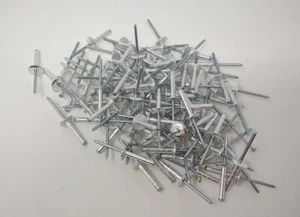 (100) 3/16 x 1 Large Flange Pop Rivets Aluminum Body Steel Mandrel Dome Blind - Picture 1 of 5
