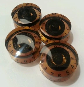 4 Gitarrengeschwindigkeit Lautstärke/Tonregler. Gold/Schwarz Goldflocke. JAT CUSTOM GITARRENTEIL - Bild 1 von 6