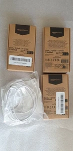 4-pack Amazon Basics White USB Type-C to USB-A 2.0 Male Charger Cable - 6 Ft - Picture 1 of 3