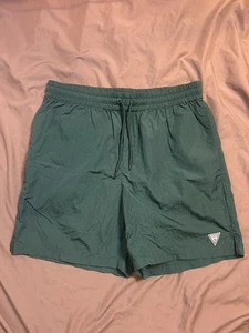 GUESS Los Angeles Elastic Waist Green Drawstring Windbreaker Shorts Herren XL - Bild 1 von 7