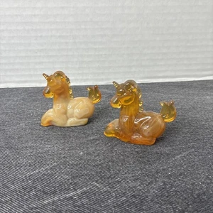 Boyd Art Glas Little Lucky Unicorn - Lot 2 - Amber Slag - B Diamond Line (#204) - Bild 1 von 11