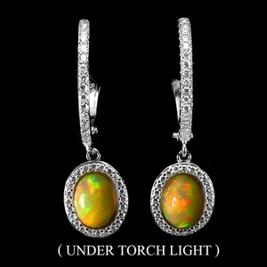 925 Sterling Silber Ohrringe Oval Rubin 9x7mm Saphir Edelstein Schmuck - Bild 1 von 9