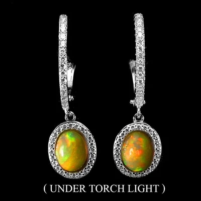 925 Sterling Silber Ohrringe Oval Rubin 9x7mm Saphir Edelstein Schmuck - Bild 1 von 4