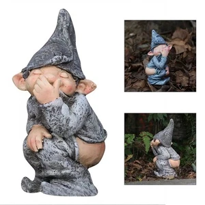 Lively Resin Garden Decoration Humorous Miniature Gnome in a Sitting Pose - Picture 1 of 12