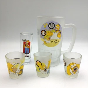Taza de cerveza Simpson Homer vidrio esmerilado Stein 'In Your Face' juego de vajilla de dibujos animados - Imagen 1 de 3