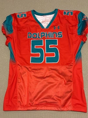 Camiseta de fútbol Under Armour imitación Miami WC Dolphins naranja 55 para hombre 2XL nueva Foto 1 de 4