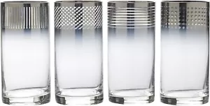 MIKASA CHEERS METALLIC OMBRE HIGHBALL GLASS SET OF FOUR - NEW IN BOX - Picture 1 of 3