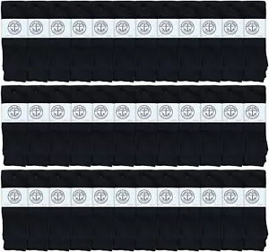 36 PK 28 Inch Mens Long Tube Socks, Black Cotton Tube Socks 13-16-Mens Tube Sock - Picture 1 of 5