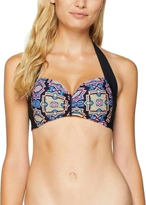 Seafolly 180143 Womens Sun Temple Soft Cup Halter Black Top size 4 - Picture 1 of 2