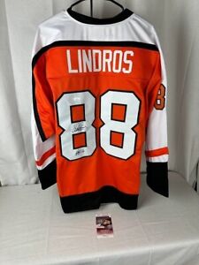Eric Lindros signed HOF 16 autographed Philadelphia Flyers custom Jersey XL JSA