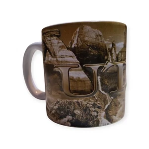 Tazza da caffè Jumbo in rilievo 3D marrone e bianco souvenir stato dello Utah tazza da tè - Foto 1 di 6
