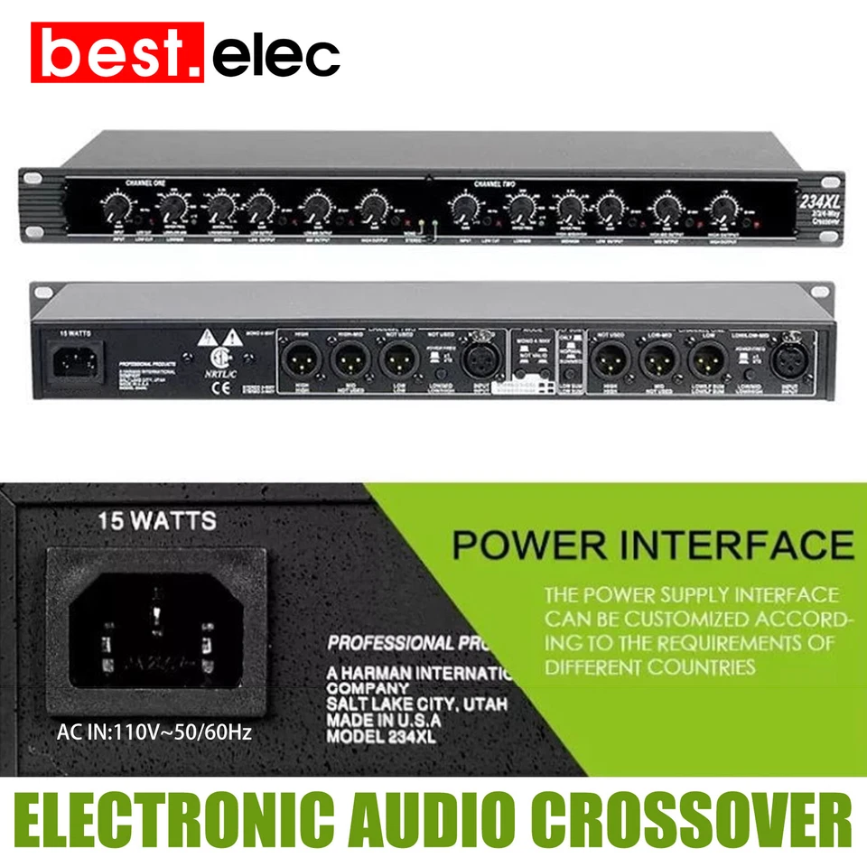 234XL 2-/3-/4-Way Electronic Audio Crossover Profession Stage Show Equipment NEW - Image 1 of 4