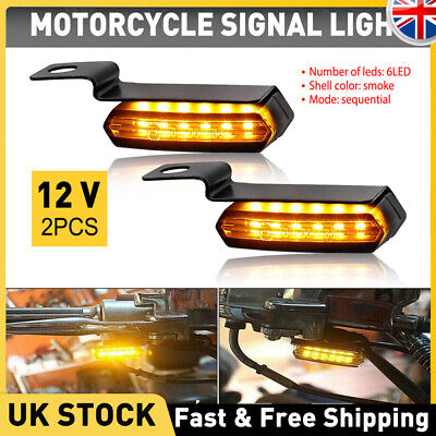2pcs Universal Motorcycle LED Amber Turn Bike Signal Indicators Blinker Light UK