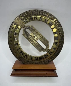 Anello Equinoziale Universale Quadrante 1987 Franklin Ottone Come Nuovo - Foto 1 di 14