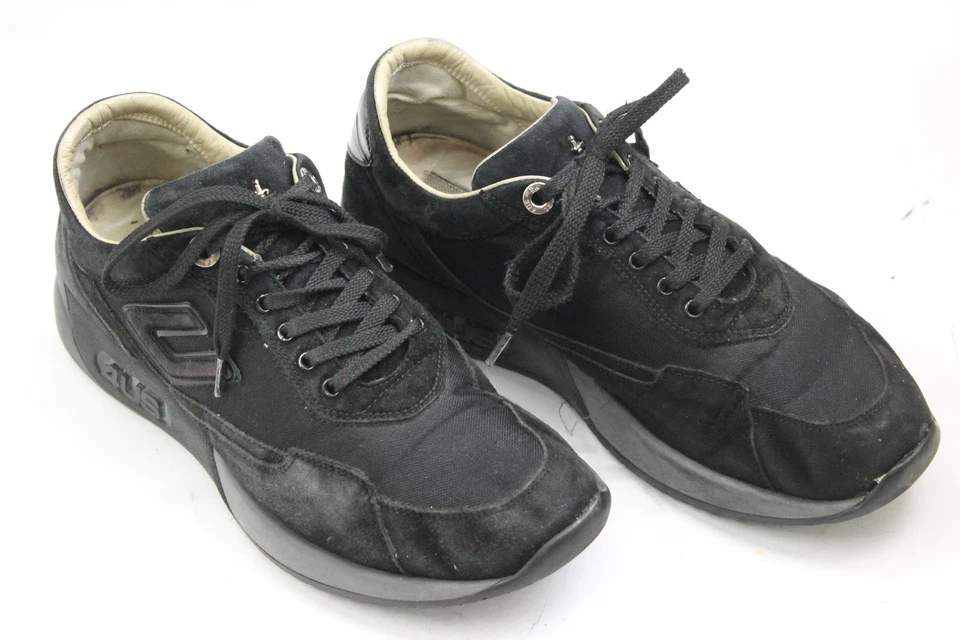 Zapatos mujer CESARE PACIOTTI talla 7.5 Europa 38 negro gamuza lona S6876 Foto 1 de 4