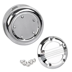 Chrome Horn Cover + 5 Hole Point Cover For Harley Fat Boy Heritage Softail FLST - Picture 1 of 22