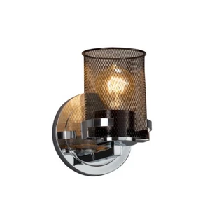 Justice Design Wire Mesh Atlas 1-Light Sconce, Chrome - MSH-8451-10-CROM - Picture 1 of 1
