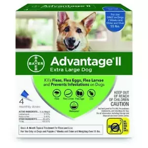 Advantage II Flea Prevention & Treatment for Extra Large Dog Over 55lbs,6 Doses - Picture 1 of 1
