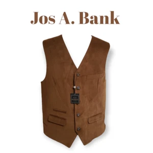 Jos A. Bank Clothing Co. Tailored Fit Reserve Brown Formal Vest For Men Size XL - Picture 1 of 5