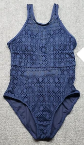 BCA By Rebecca Virtue Swimsuit Womens M Navy Blue One Piece New - Picture 1 of 9