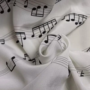 1yard X 1.34meter Music Silk Material Natural Silk Crepe De Chine Fabric - Picture 1 of 6