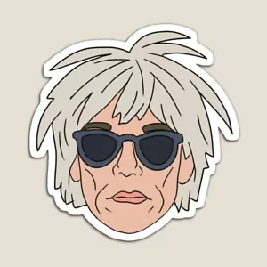 Cool adesivo vinile Andy Warhol ritratto pop art 3x3,1" opaco fatto a mano resistente - Foto 1 di 2