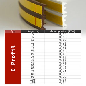 Gummidichtung Fensterdichtung Türdichtung Gummi ab 1 Meter Schwarz Weiß Braun - Bild 1 von 25