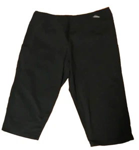 Nirlon Capri Leggings Pockets 3XL Black 40"W x 20"I Stretch Athleisure Pull on - Picture 1 of 6