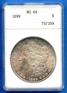 1899 P ANACS MS64 Morgan Dollar $1 US Mint Silver 1899-P MS-64 Rare ANA Soapbox - Picture 1 of 3